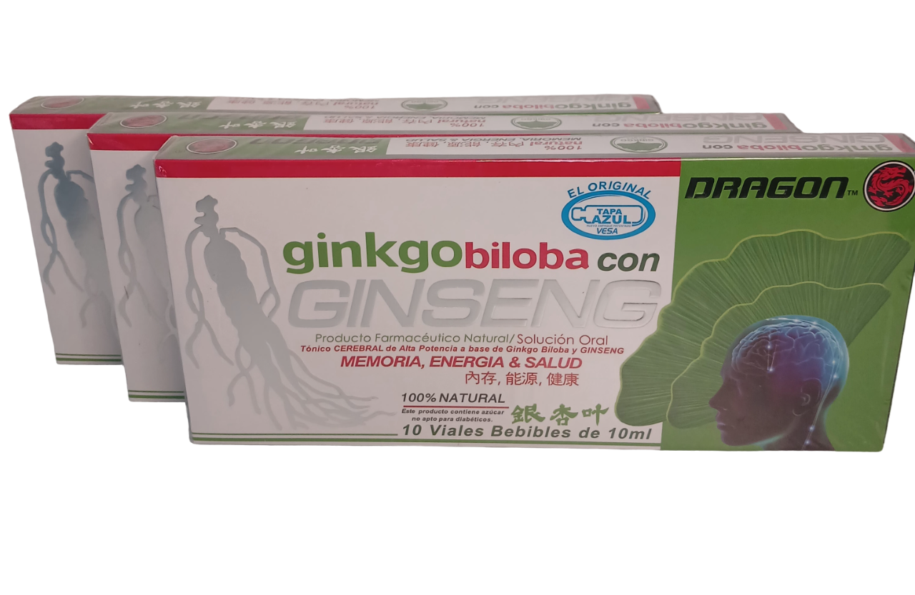 🌿 ¡Potencia tu energía y claridad mental con nuestro Ginko Biloba con Ginseng! 💡