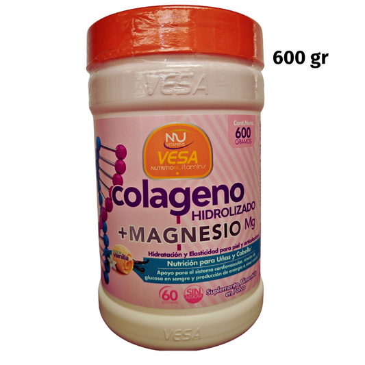 Colágeno Hidrolizado + Magnesio | 600g en Polvo | Piel, Articulaciones, Uñas, Cabello