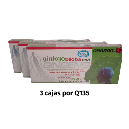 🌿 ¡Potencia tu energía y claridad mental con nuestro Ginko Biloba con Ginseng! 💡