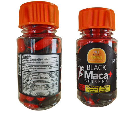 Maca + Ginseng 100 Tabletas | Energía, Vitalidad, Libido y Antioxidante Natural