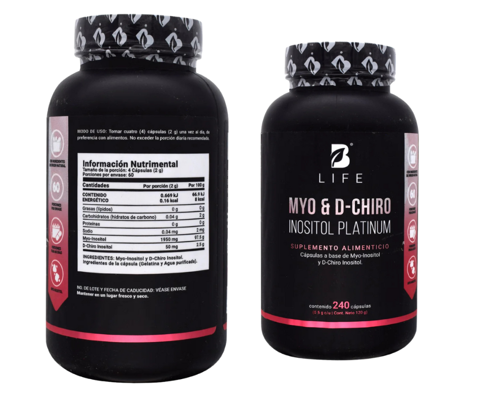 🩷 Inositol Myo & D-Chiro – Equilibra tus hormonas, mejora tu vida.  Frasco 240 capsulas