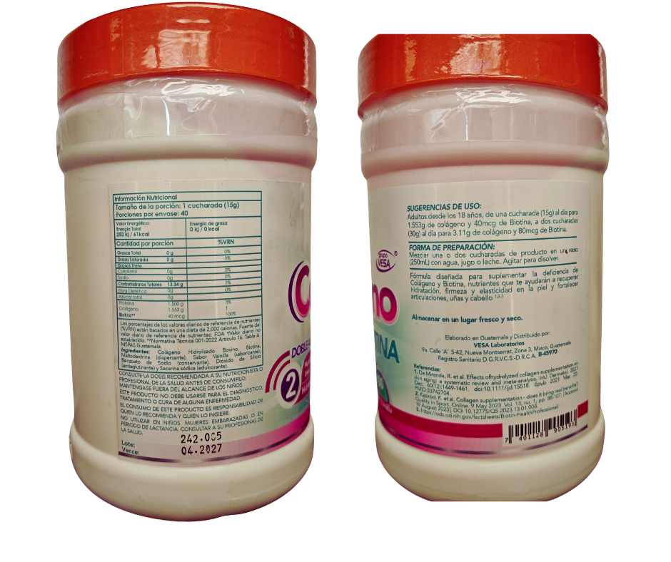 🧴 Colágeno Hidrolizado + Biotina – Belleza y Bienestar desde el Interior (600g)