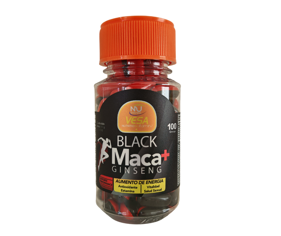 Maca + Ginseng 100 Tabletas | Energía, Vitalidad, Libido y Antioxidante Natural
